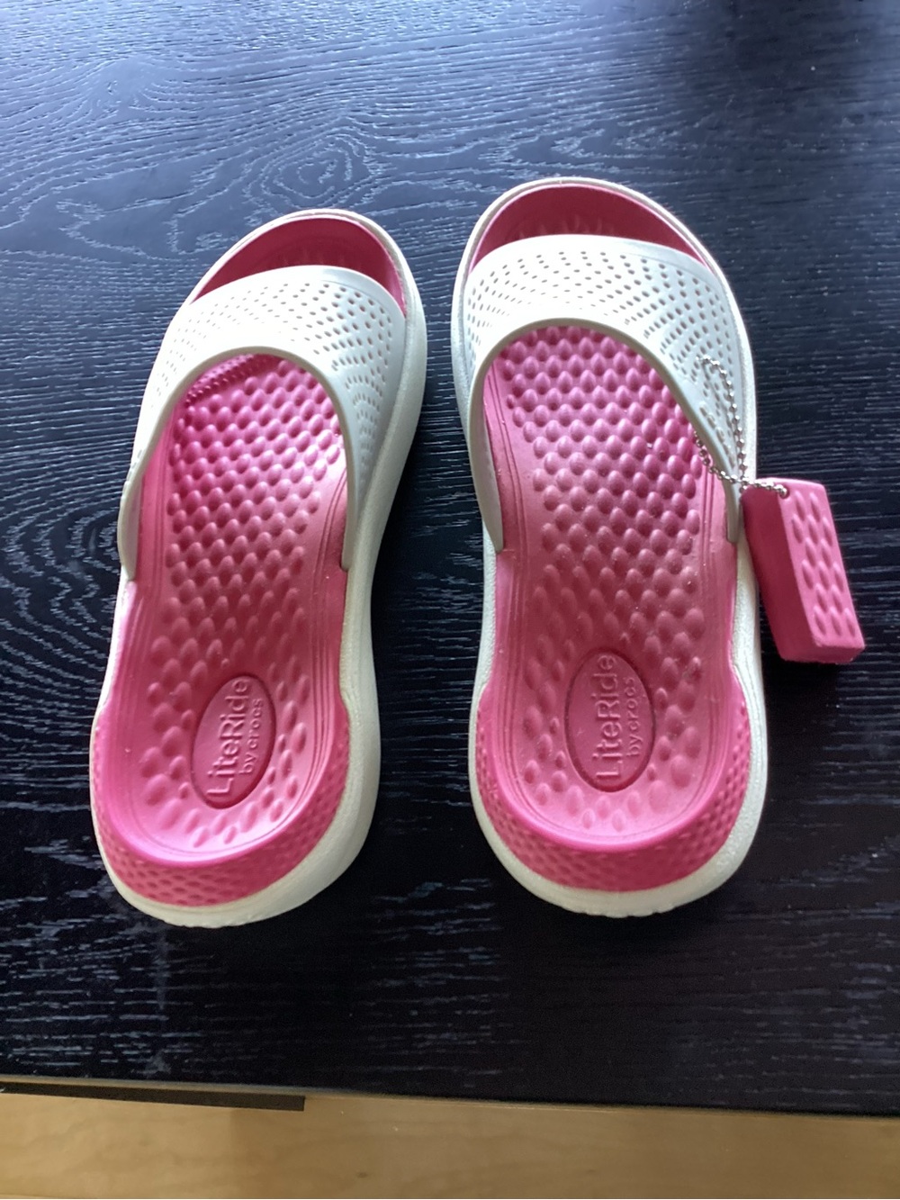 CROCS Light Gray Slip Ons. New!